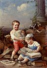 Famous Pic Paintings - Soap Bubbles And Reading About Fashion (Pic 1)